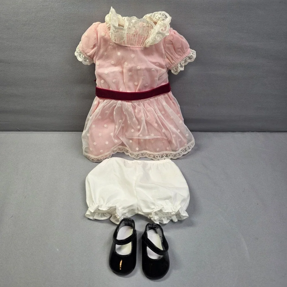 American Girl Doll Samantha's Beforever Meet Outfit Pink Dress Undershorts Shoes